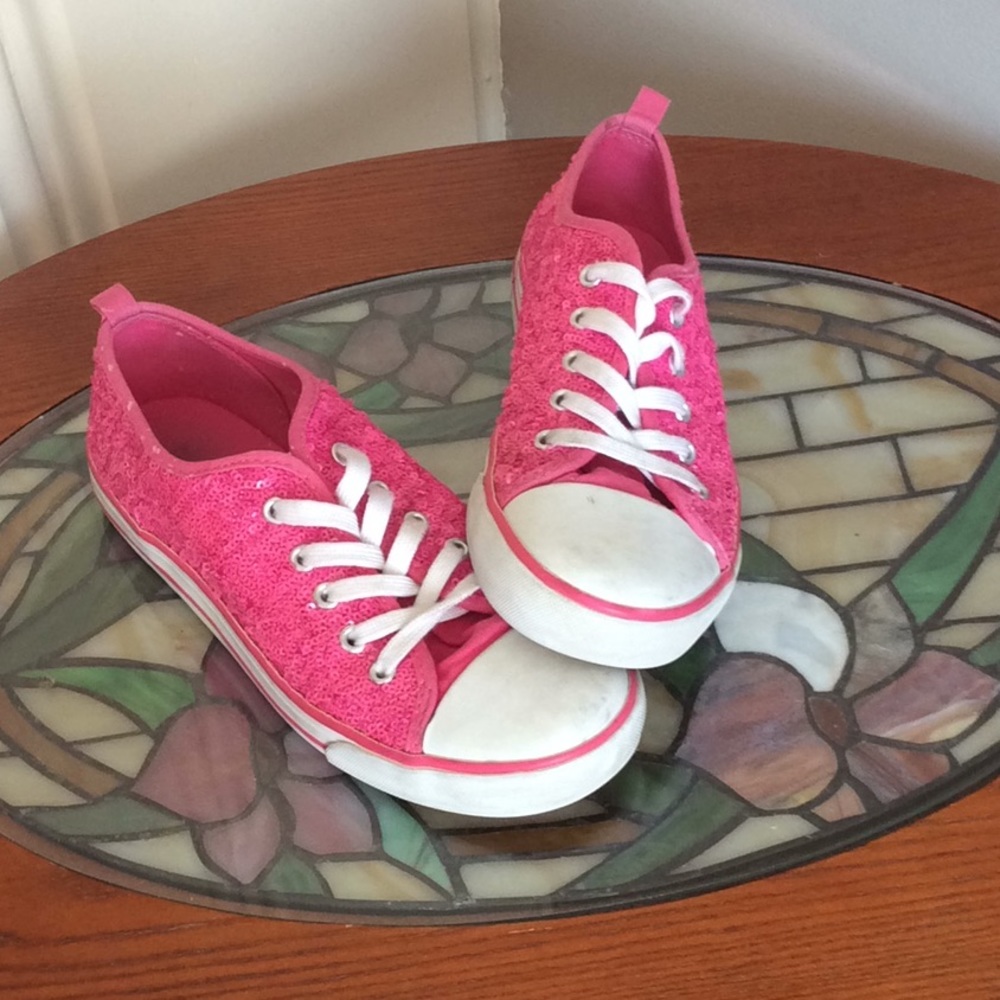 Sparkling pink sneakers